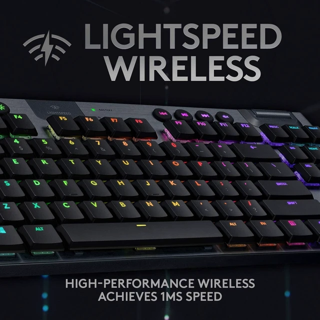 Alt view image 3 of 7 - Logitech G915 TKL Lightspeed Wireless RGB Mechanical Gaming Keyboard