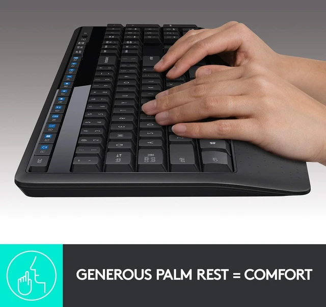 Alt view image 2 of 7 - Logitech Wireless Keyboard & Mouse Combo - 12 Function Keys 2.4GHz 1000DPI USB RF