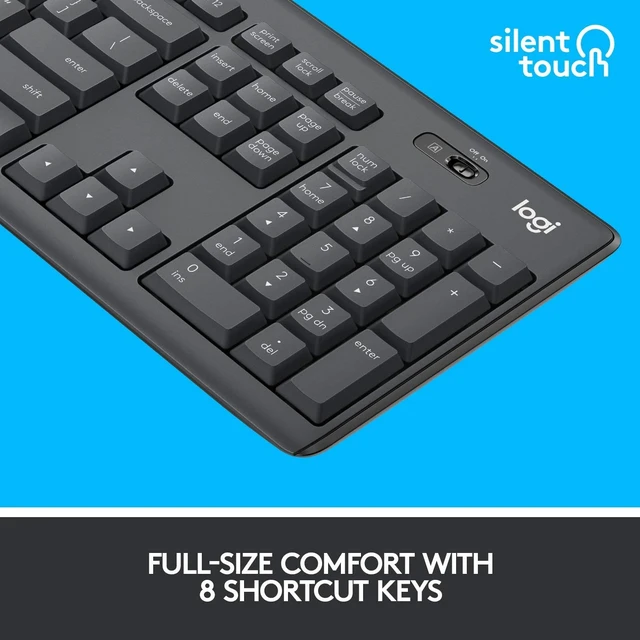 Alt view image 4 of 6 - Logitech MK295 Wireless Mouse & Keyboard Combo with Silent Touch Technology