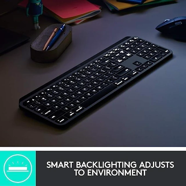 Alt view image 4 of 7 - Logitech MX Keys Advanced Illuminated Wireless Keyboard and MX Master 3 Advanced Wireless Mouse