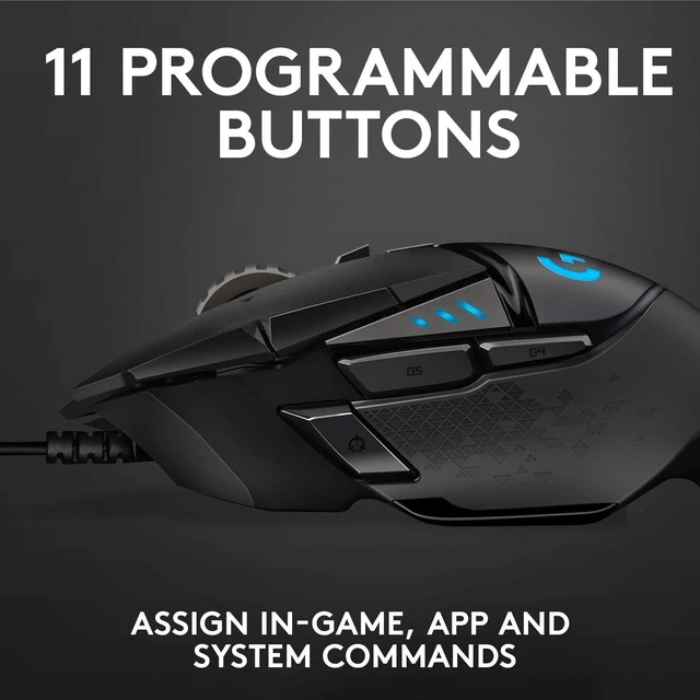 Alt view image 2 of 6 - Logitech G502 HERO High Performance Wired Gaming Mouse, Adjustable Weights, 11 Programmable Buttons