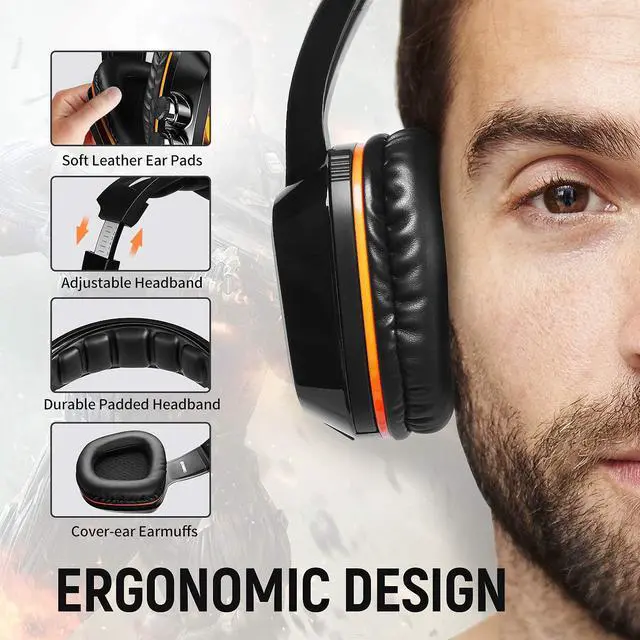 Alt view image 7 of 7 - SOMIC USB Plug Virtual 7.1 Surround Sound Gaming Headset for PC, PS4 , Laptop, with Vibration Bass, Mic and LED Lights G910,Black