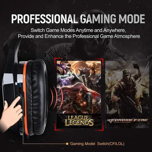 Alt view image 6 of 7 - SOMIC USB Plug Virtual 7.1 Surround Sound Gaming Headset for PC, PS4 , Laptop, with Vibration Bass, Mic and LED Lights G910,Black