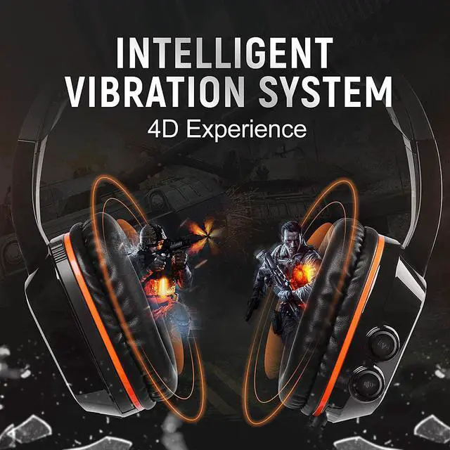 Alt view image 4 of 7 - SOMIC USB Plug Virtual 7.1 Surround Sound Gaming Headset for PC, PS4 , Laptop, with Vibration Bass, Mic and LED Lights G910,Black