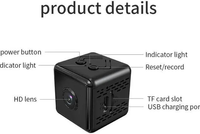Alt view image 3 of 6 - The New X6D Camera with 4K Mode home Security Surveillance HD Network WiFi Camera, Sports Camera with Bracket; Cube Camera, Outdoor Sports Camera