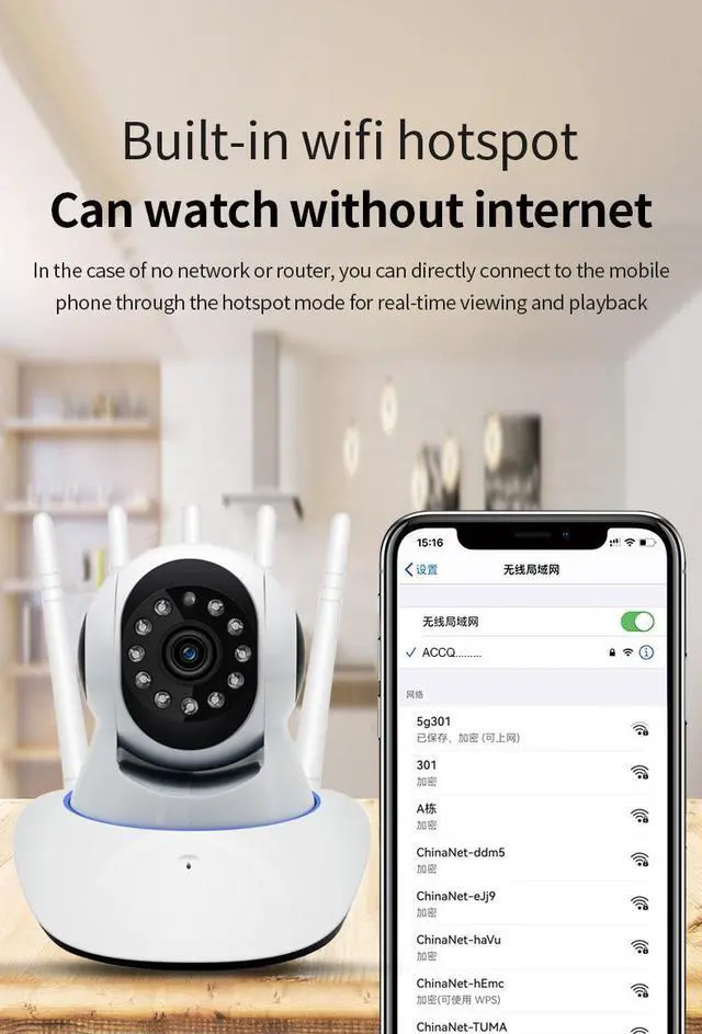 Alt view image 6 of 7 - Security Smart  Indoor PTZ Camera