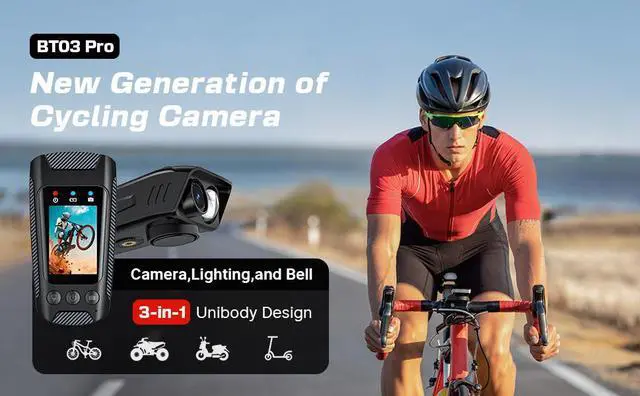 Alt view image 3 of 7 - Wali space BTO3PrO ACTION CAMERA  with IPX 5 4K/60fps, 2500mAh battery support 128G memory  1000LM  LED light with EIS function