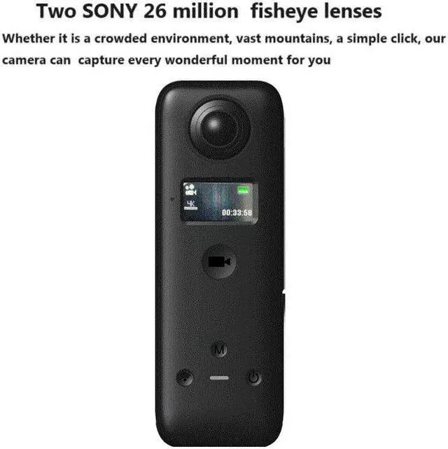 Alt view image 4 of 7 - Wali space I8S 360° Panoramic camera EFL:1.05MM,D-360  H-360,IMX458 13M CMOS *2,  LCD  3.7V 1800mA/H   3840*1920/30FPS  Video Recording  150 minutes ,support WIFI,Recording,Charging