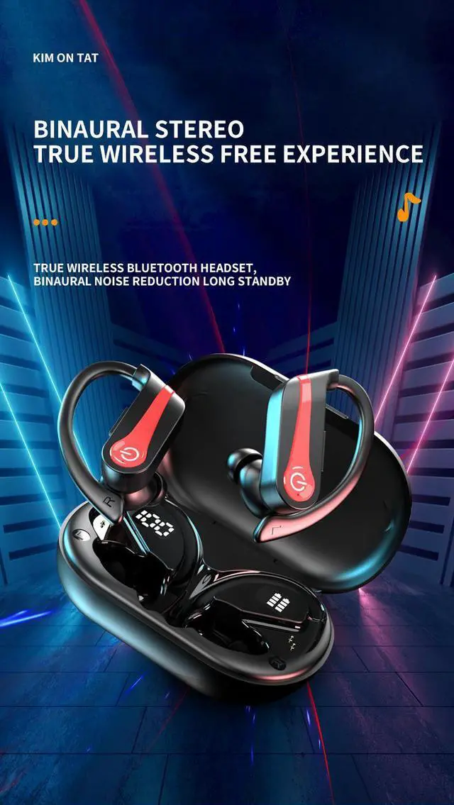 Alt view image 2 of 7 - Wali  space Q63-3 Black Bluetooth 5.3 headset, 15hours  playing time  with 950mAh battery Capacity,Type-C charging port Black/Black