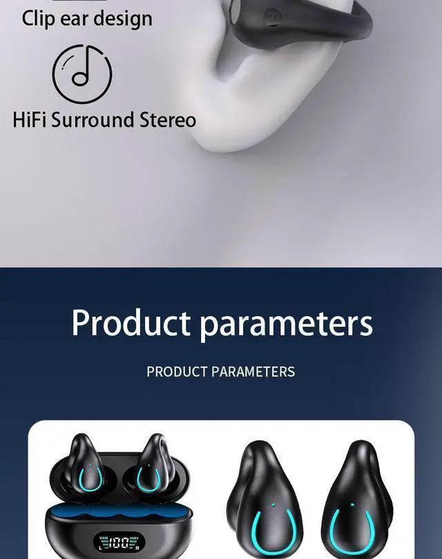 Alt view image 4 of 7 - Wali space YYK-Q71 black Bluetooth 5.3 headset, transmission distance 10m, Horn size: Diameter 13mm,standby 65 hours,8 hours playing time with charging time 1 hours,Type-C charging port