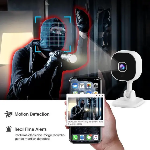 Alt view image 3 of 7 - WALI space  A3 HD Wireless Network WIFI home Camera 1080P Motion Detection Input built-in microphone  IR Night Vision Lamps Lens Rotation Wide Angle 50 Degree Longtime Standby Memory Support MAX 64G