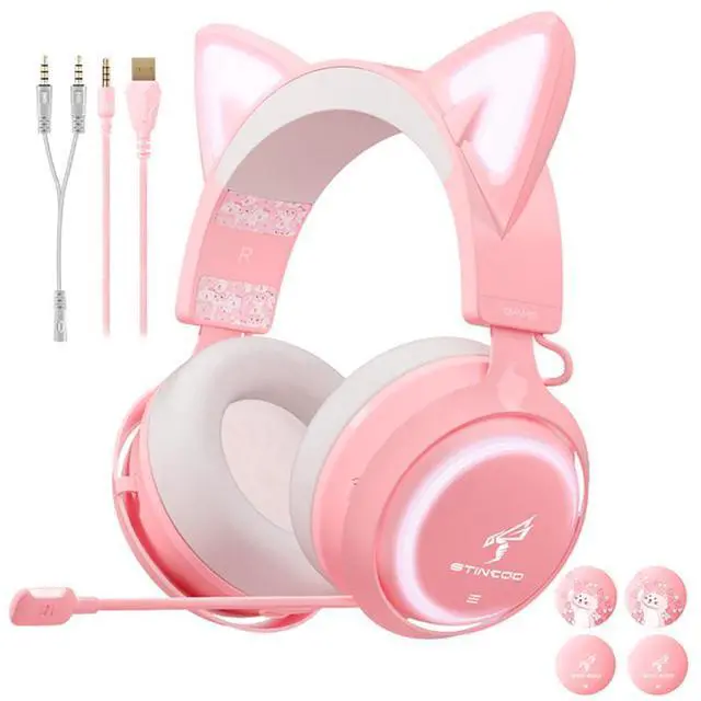 Main image of SOMIC  Stereo Gaming Headset USB+3.5 for PC, PS4, Laptops, 7.1 Virtual Surround Sound 3.5MM Headphones, Noise Canceling Over Ear Headphone with Voice Changer Mic and 8 Led Lights for Women