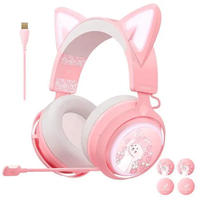 Alt view image 2 of 2 - SOMIC  Stereo Gaming Headset USB+3.5 for PC, PS4, Laptops, 7.1 Virtual Surround Sound 3.5MM Headphones, Noise Canceling Over Ear Headphone with Voice Changer Mic and 8 Led Lights for Women