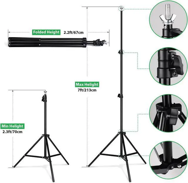 Alt view image 4 of 7 - HPUSN Backdrop Stand - 10ft x 7ft Adjustable Photoshoot Backdrop - Photo Backdrop Stand for Parties - Backdrop Includes Travel Bag, Sand Bags, Clamps - Photo Video Studio