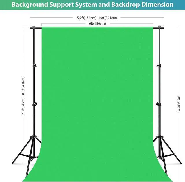 Alt view image 2 of 7 - HPUSN 8.5 x 10 ft Background Support System, Photo Video Studio Light Kit 5500K Umbrellas Softbox Continuous Lighting Kit for Photo Studio Product, Portrait and Video Shoot Photography