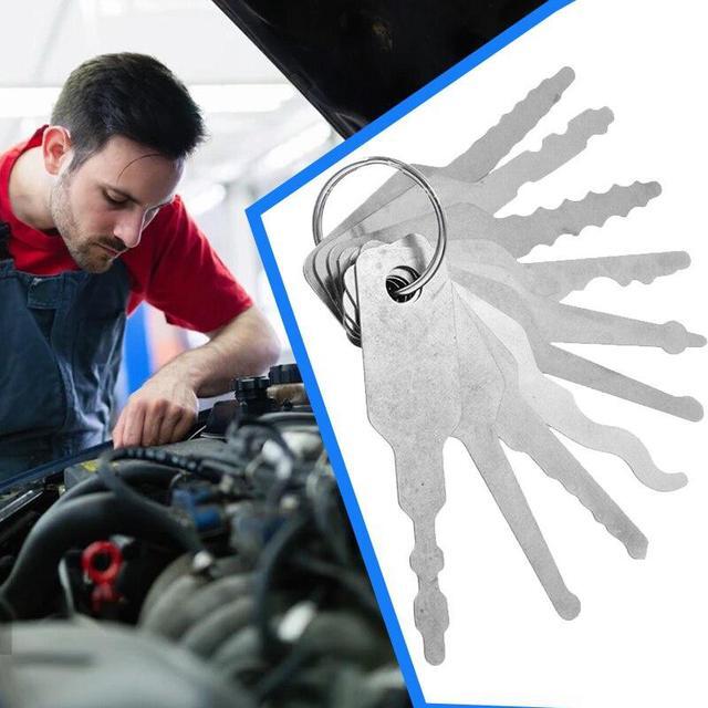 Main image of 10Pcs  Stainless Steel Jiggler Keys Dual Sided Car Unlocking Lock Opening Repair Kits  Lock Opening Repair Tool Set