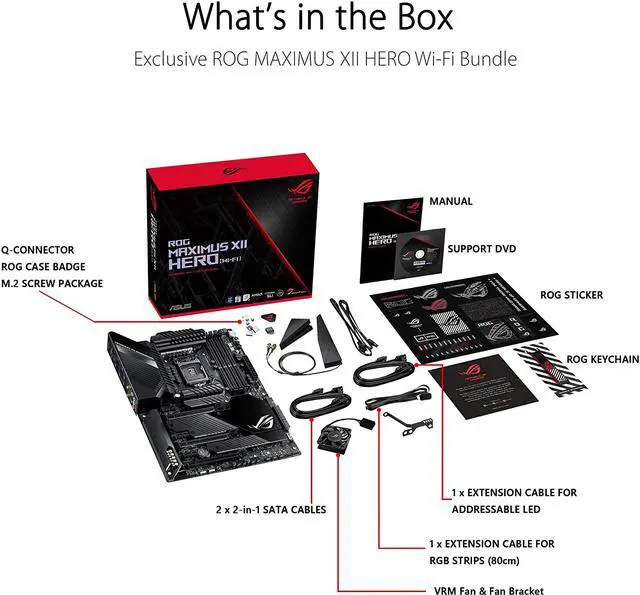 Alt view image 6 of 7 - ASUS ROG MAXIMUS XII HERO (WI-FI) LGA 1200 (Intel 10th Gen)  Intel Z490 (WiFi 6) SATA 6Gb/s ATX Intel Motherboard (14+2 Power Stages, DDR4 4800+, 5Gbps LAN, Intel LAN, Bluetooth v5.1, Triple M.2, Aura Sync)