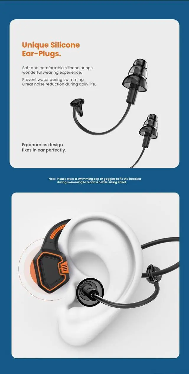 Alt view image 6 of 7 - ePP-BC-S6 SWIMMING, Bone Conduction military grade, open ear, sport headphones, Bluetooth 5.3, IPX8 design (Full water proof) Sold 32,000+ worldwide