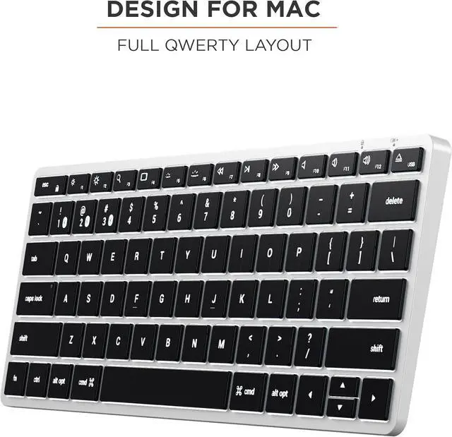 Alt view image 6 of 7 - Satechi Slim X1 Bluetooth Backlit Keyboard for Mac, Illuminated Keys & Multi-Device Sync, for MacBook Air/Pro M4, iPad Air/Pro M4, iPad/mini, Mac mini, iMac - Silver
