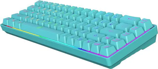 Alt view image 2 of 7 - Snpurdiri 60% Membrane Gaming Keyboard,RGB Compact Wired Small Keyboard, Strong Mechanical Feel for PC/Mac Gamer, Typist, Travel, Easy to Carry on Business Trip(68 Keys,Blue)