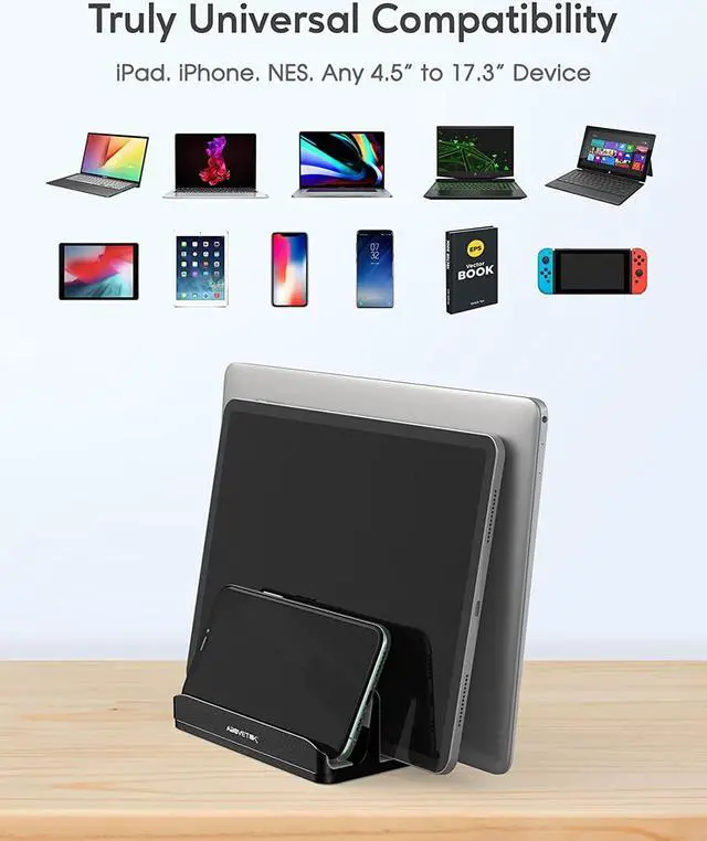 Alt view image 2 of 7 - AboveTEK Vertical Laptop Stand, USB C Docking Station MacBook Docking Station with M.2 SSD Expansion