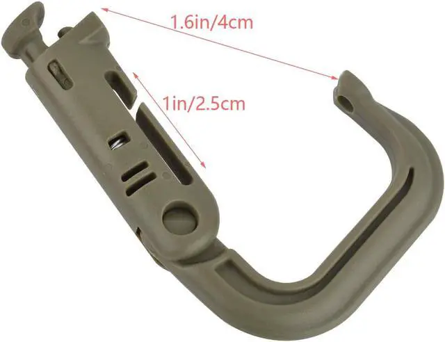 Alt view image 4 of 7 - D-Ring Grimlock Locking, 10 Packs Tactical Gear Clip as Tactical Bag Accessories for Molle Webbing with Zippered Pouch