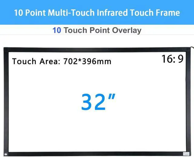 Alt view image 3 of 6 - Design Pie IR Multi Touch Screen Panel Frame 32 Inch 10 Touch Points Upgradeable Interactive Infrared Accessoires for LED TV