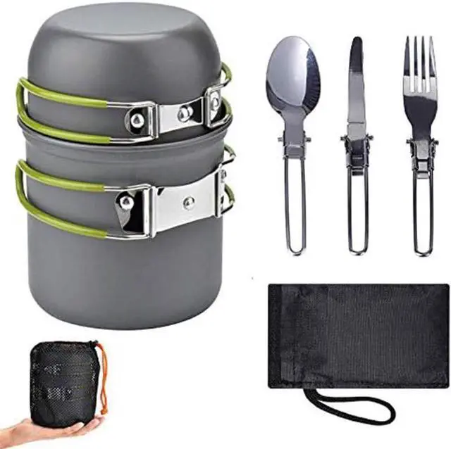 Main image of Special Pie 5pcs Portable Camping Cookware Kit for Backpacking Gear, Camping Cooking Set,Easy Storage - Backpack Camping Pots and Pans,Forks and Spoons,Backpacking Hiking Outdoor Cooking and Picnic