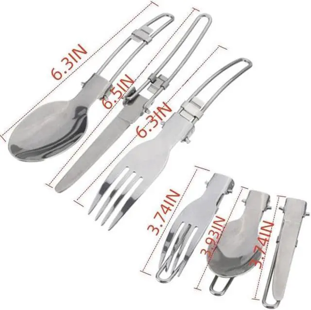 Alt view image 5 of 7 - Special Pie 5pcs Portable Camping Cookware Kit for Backpacking Gear, Camping Cooking Set,Easy Storage - Backpack Camping Pots and Pans,Forks and Spoons,Backpacking Hiking Outdoor Cooking and Picnic