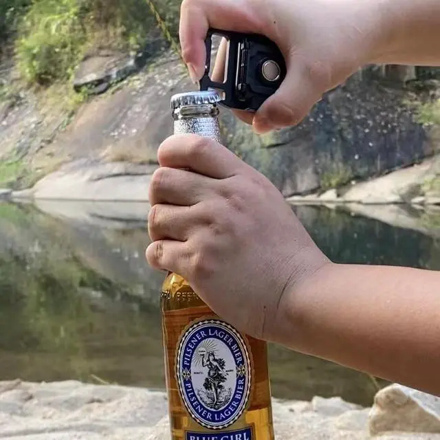 Alt view image 5 of 7 - Mini LED Flashlight Keychain COB Rechargeable 4 Modes Portable Work Light with Folding Bracket Bottle Opener and Magnet Base for Fishing Walking Dog Walking Emergency Camping