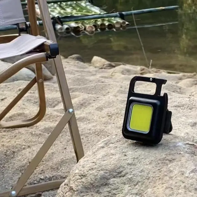 Main image of Mini LED Flashlight Keychain COB Rechargeable 4 Modes Portable Work Light with Folding Bracket Bottle Opener and Magnet Base for Fishing Walking Dog Walking Emergency Camping