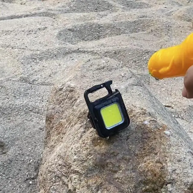 Alt view image 4 of 7 - Mini LED Flashlight Keychain COB Rechargeable 4 Modes Portable Work Light with Folding Bracket Bottle Opener and Magnet Base for Fishing Walking Dog Walking Emergency Camping