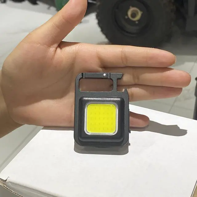 Alt view image 3 of 7 - Mini LED Flashlight Keychain COB Rechargeable 4 Modes Portable Work Light with Folding Bracket Bottle Opener and Magnet Base for Fishing Walking Dog Walking Emergency Camping