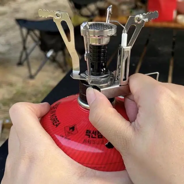 Alt view image 3 of 7 - 3000W Portable Camping Stoves Backpacking Stove with Piezo Ignition Carry Case, Windproof Camp Stove for Outdoor Hiking Cooking Picnic