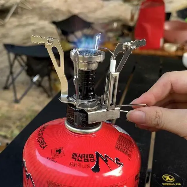 Alt view image 5 of 7 - 3000W Portable Camping Stoves Backpacking Stove with Piezo Ignition Carry Case, Windproof Camp Stove for Outdoor Hiking Cooking Picnic