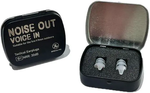 Alt view image 2 of 7 - Special pie Tactical Earplugs Ear Protection Noise Reduction Pick Up Sound Use for 9mm Outdoor Shooting, Hunting (1 Pair)