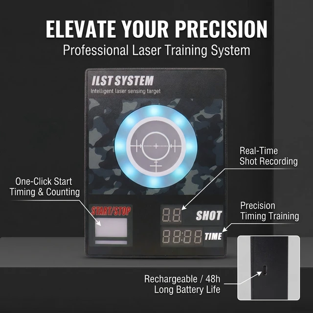 Alt view image 2 of 7 - SPECIAL PIE J10 Intelligent Electronic Scoring Timer Target Laser Sensing Target for Most of Laser Simulators IPSC Practising Target