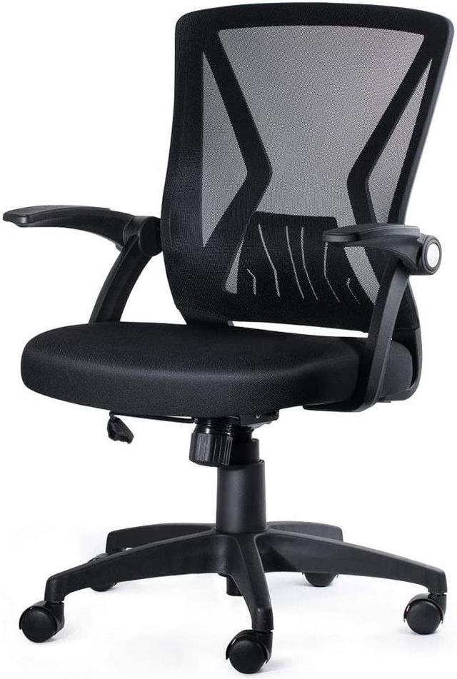 Mid Back Mesh Office Chair Ergonomic Swivel Black Mesh Computer