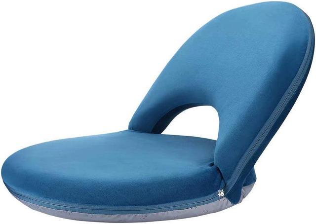 Floor Chair Adjustable Back Support Chair Foldable Meditation Seating  Suede-Like Fabric Multiangle Cushioned Recliner for Adults Kids  Video-Gaming Reading Watching, Navy 