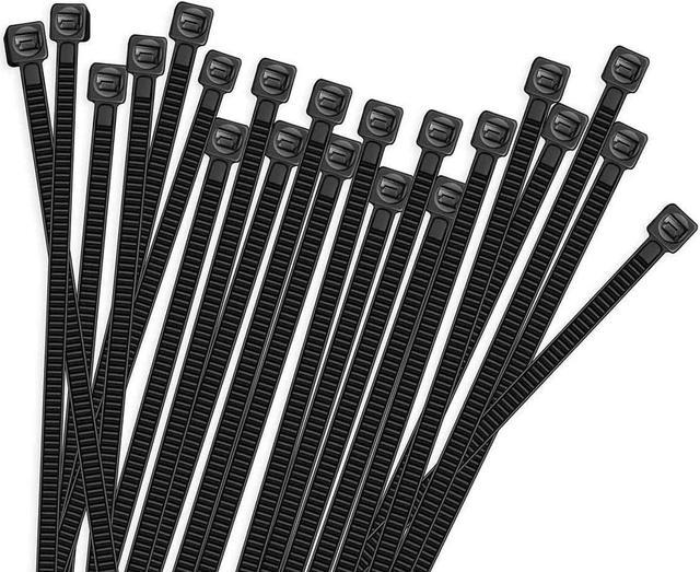 100pcs Cable Zip Ties Heavy Duty 8 Inch, Premium Plastic Wire Ties with 50  Pounds Tensile Strength, Self-Locking Black Nylon Tie Wraps for Indoor and  Outdoor 