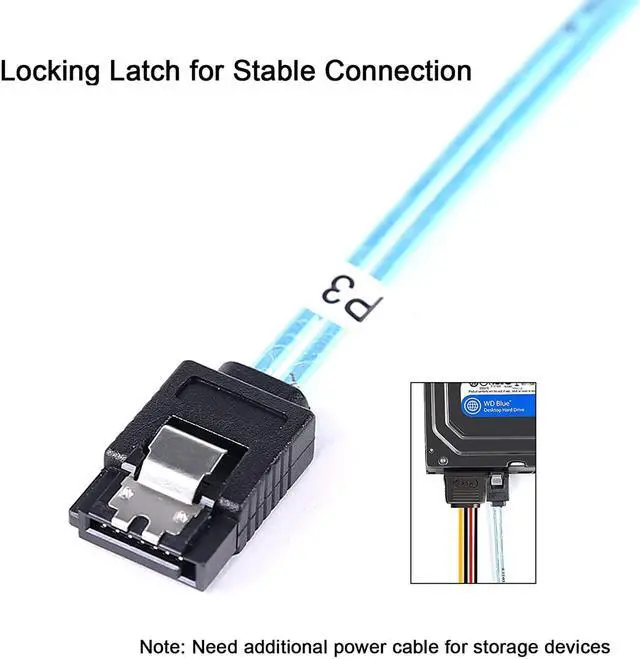 Alt view image 2 of 6 - SATA-III Cable-1M 6Pcs/Set-6Gbps-SATA Cable Replacement for Bitcoin Computer-Server CD DVD Drives Raid HDD-SSD Data Cable (3.3FT)