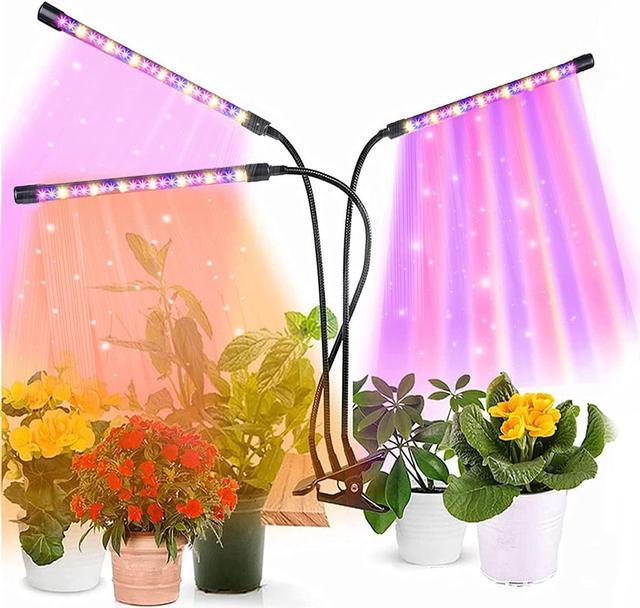 Plant Grow Light, Full Spectrum Clip-on Plant Lamp with White Red Blue  Bulbs for Indoor Plants Growing, Dimmable Brightness & 3 Light Modes, Auto 
