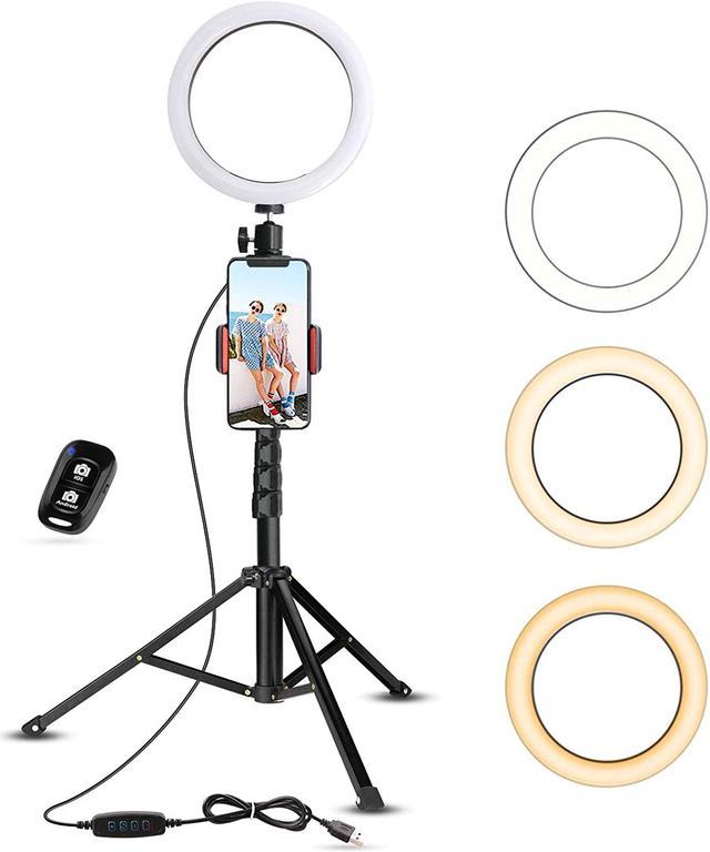 Selfie Ring Light with Tripod Stand Cell Phone Holder for Live