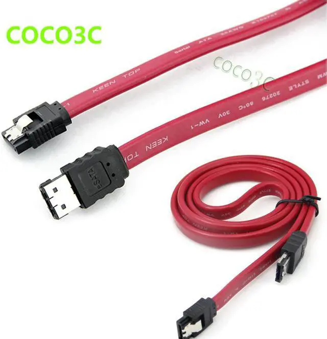 Alt view image 2 of 3 - 7p SATA to eSATA external shielded cable with metal clips eSATA to Serial ATA  hard disk data cable