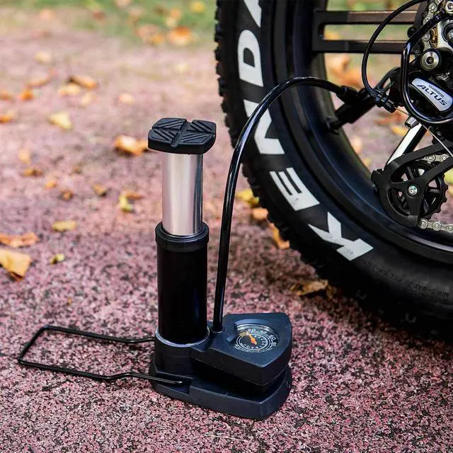 Alt view image 7 of 7 - Maxfoot Mini Bicycle Foot Pump Bike Floor Pumps with Pressure Gauge, Aluminum Air Pump Bike Tire Inflator Portable Cycling Fits Presta & Schrader Valve