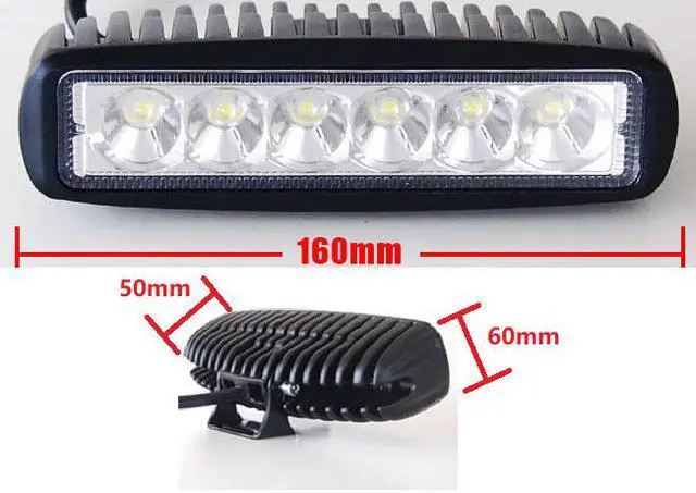 Alt view image 2 of 2 - Maxfoot 2PCS 18W Led Work Lights Bar Offroad Lamp Driving Lights Truck Fog Spot Beam Bar SUV ATV 4WD Auto Accessories