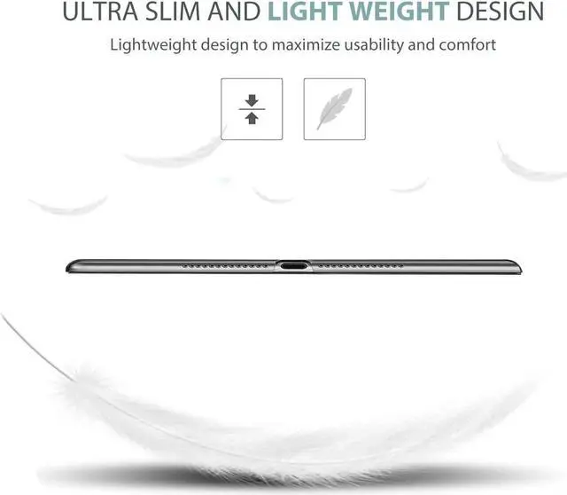Alt view image 4 of 5 - Smart Case for iPad 9.7 Inch iPad 6th/5th Generation Case 2018 2017(Model: A1893 A1954 A1822 A1823) Ultra Slim Lightweight Stand Case with Translucent Frosted Back Cover -Black