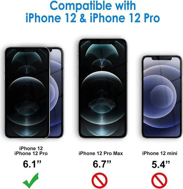 Alt view image 3 of 7 - Privacy Screen Protector for iPhone 12/12 Pro 6.1-Inch Anti Spy Tempered Glass Film 2-Pack