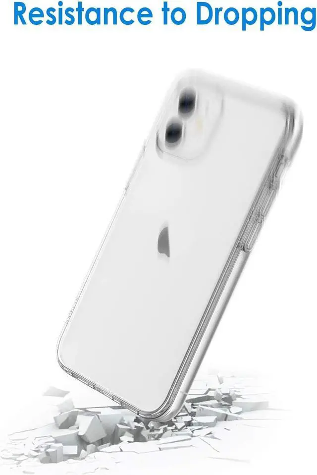 Alt view image 6 of 6 - Case for iPhone 12/12 Pro 6.1-Inch Non-Yellowing Shockproof Phone Bumper Cover Anti-Scratch Clear Back (HD Clear)