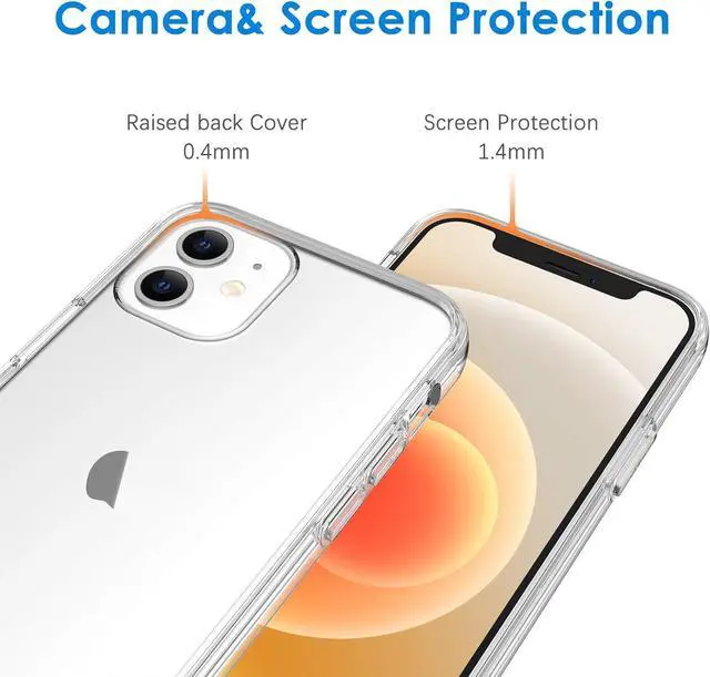 Alt view image 5 of 6 - Case for iPhone 12/12 Pro 6.1-Inch Non-Yellowing Shockproof Phone Bumper Cover Anti-Scratch Clear Back (HD Clear)